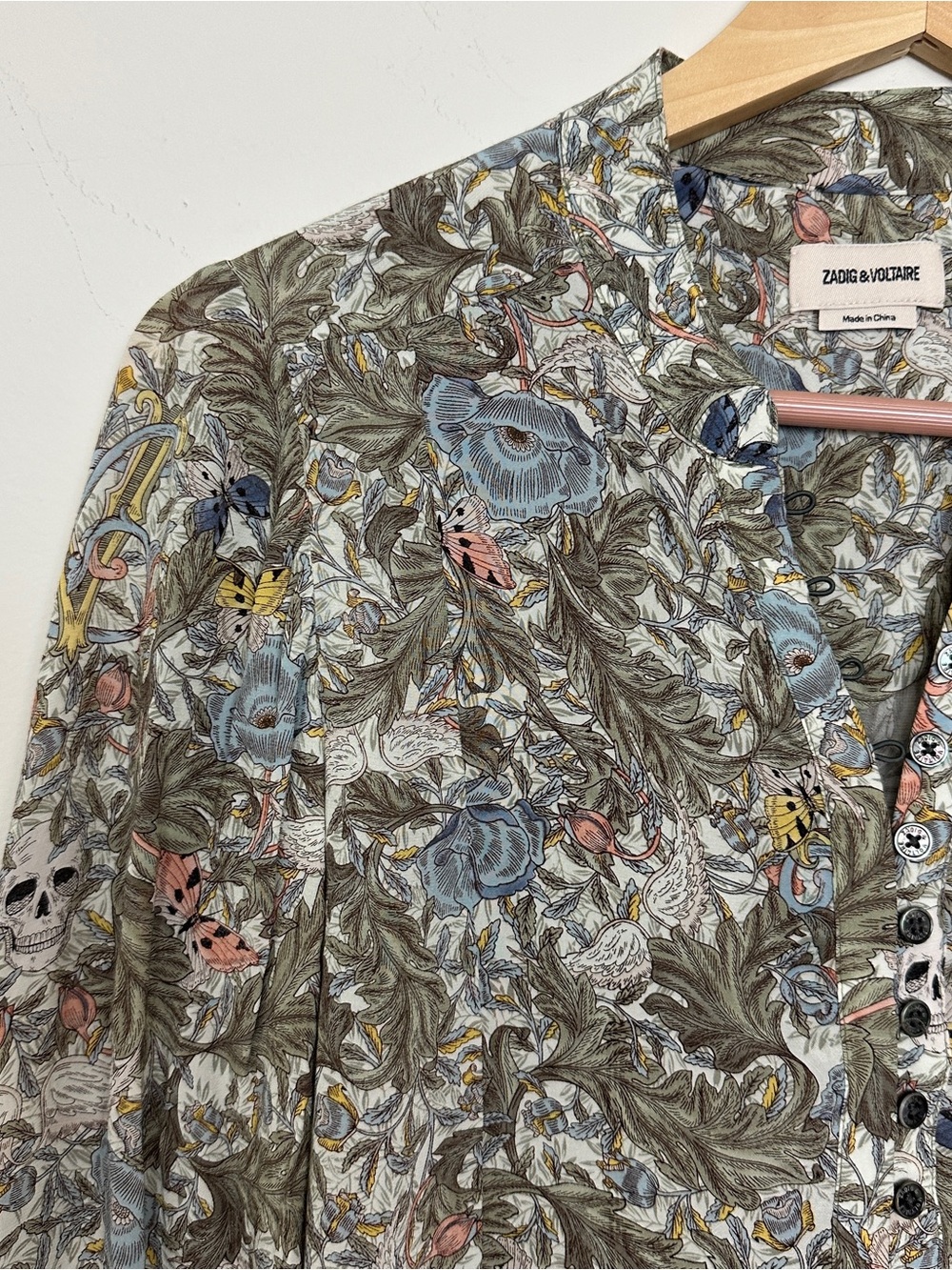Zadig & Voltaire Twina Soft British Flowers Tunic Shirt Size - Picture 4 of 8